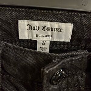 JUICY COUTURE Fringe Rhinestone Black Jeans